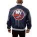 New York Islanders Varsity Navy Blue Leather Jacket